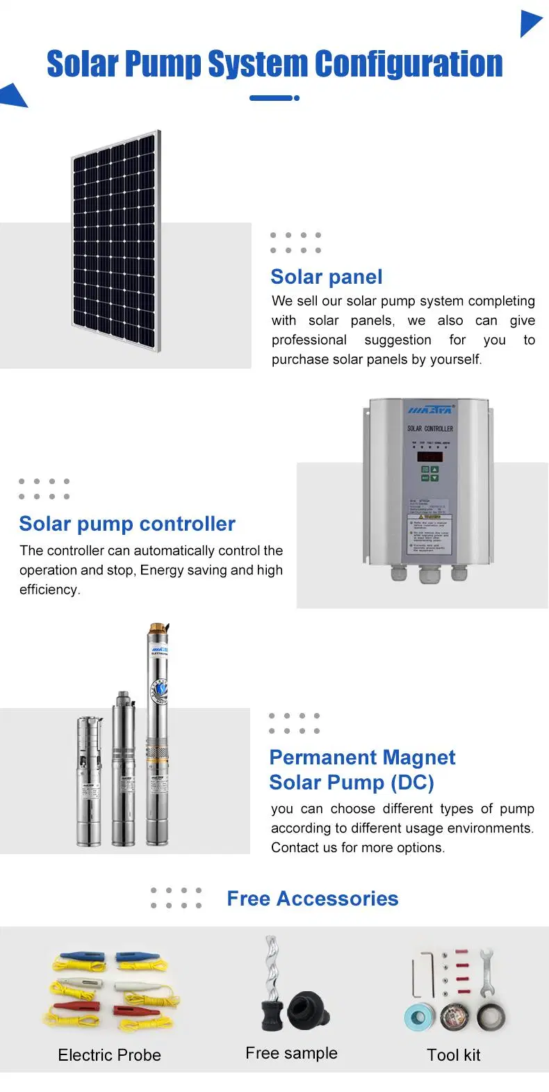 Mastra 4 Inch DC Solar Submersible Pump 1500W Solar Powered Irrigation Pump Automatic Solar Water Pump System